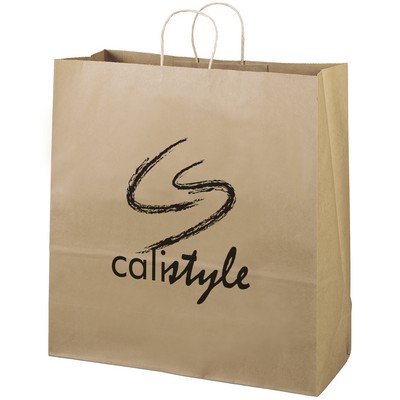 Eco Duke - Kraft-Brown Shopper - Flexo Ink Print (18" x 7" x 18 3/4")