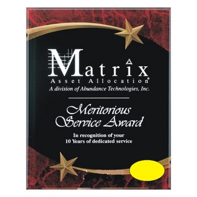 Red Marble Star Plaque Award (7"x9")