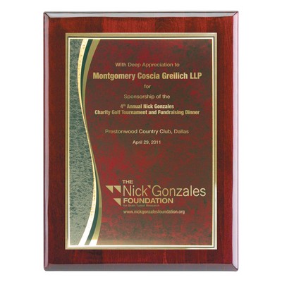 Plaque - 8"x10" Wall Plaque w/ Sienna Red Wave Marble Plate (6"x8")