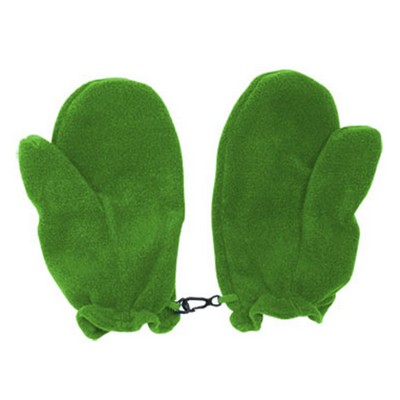 Canadian Made Deluxe Children's Fleece Mitts w/Clip-On Hooks