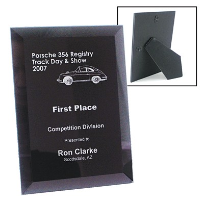 6"x8" Black Glass Plaque