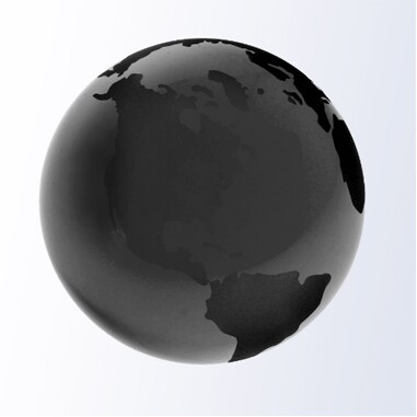 Black Optic Crystal Globe Paperweight