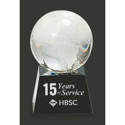 Earth Vision-BB Optical Crystal Globe Award S - 3 1/8'' H