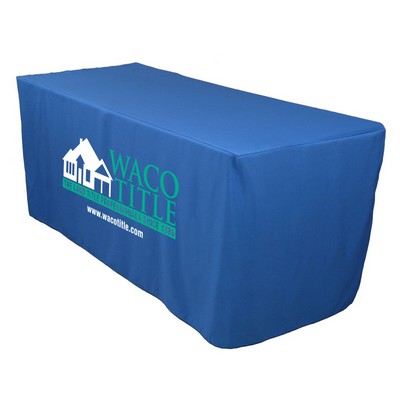 6' Print Cut Fitted Tablecloth W/Imprint