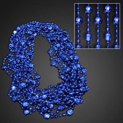 Blue Football Helmet Bead Necklace - BLANK