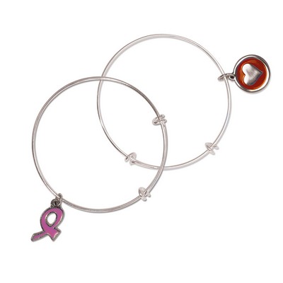 Silver Wire Bracelet w/Custom Charm