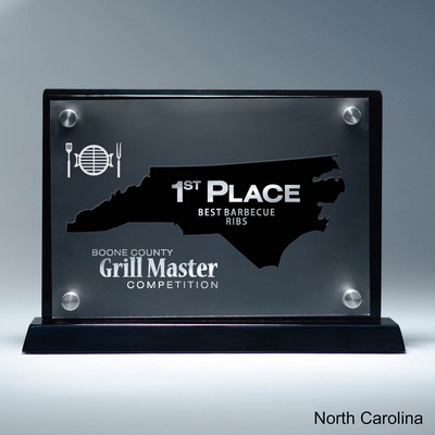 Frosted Lucite NC State Cutout on Risers Award