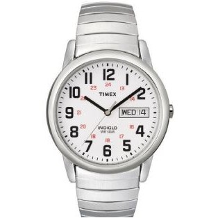 Timex® Silver-Tone Men's Easy Reader Dress Extra Long Expansion Watch