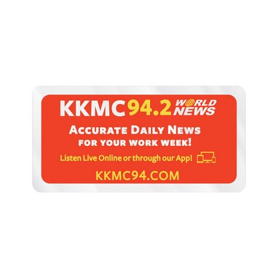 Rectangle Sticker | Round Corners | 1 1/2" x 3"| Clear Static | Static Face | Screen