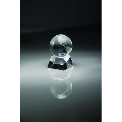 Medium Crystal Globe On Crystal Base