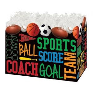 Small Sports Fanatic Theme Gift Basket Box