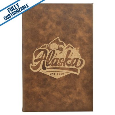 Rustic Gold Leatherette - 5.25X8.25" Lined Journal Notebook With Page Marker