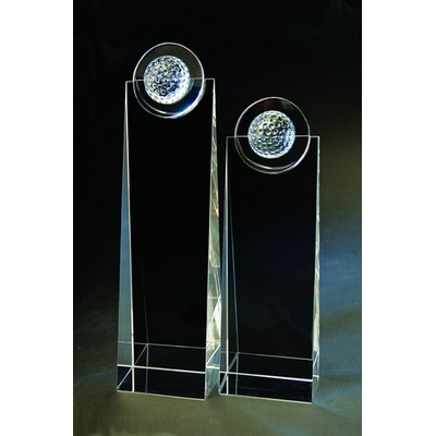 Golf Tower Optical Crystal Award/Trophy 11"H - Variant C