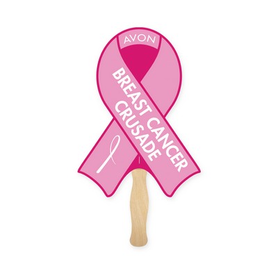 Lightweight Full Color Two Sided Single Paper ribbon Shape Hand Fan