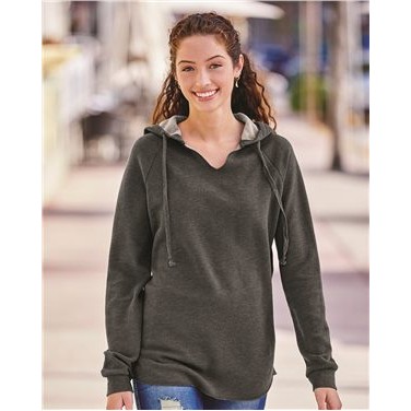 Independent Trading Co.® Women's Lightweight California Wave Wash Hooded Sweatshirt
