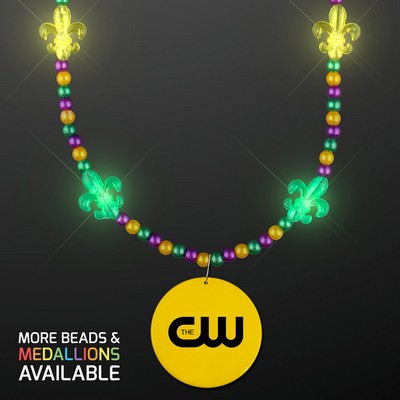 Light Up Fleur de Lis Jewelry With Yellow Medallion - PRINTED