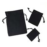 Black Cotton Pouch w/Black Cords (6"x14")