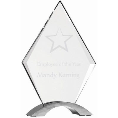 8 1/2" Diamond Cosmic Acrylic Award with Silver Base