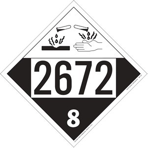 Corrosive - Ammonia Solutions, Polycoated Tagboard Placard - 10.75" x 10.75"