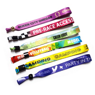 Full Color Cloth Wristband with Locking Bead