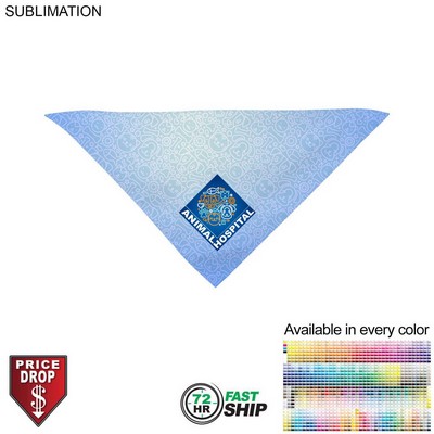 72 Hr Fast Ship - Small Dog Bandana, Stitched Edges, Sublimated Edge to Edge, (14"x14"x20")