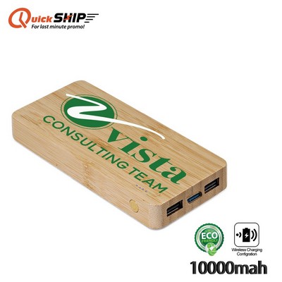 Hayes Street Bamboo Wireless Power Bank 10000