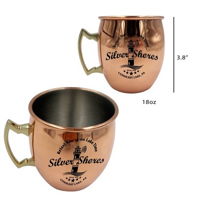 18oz Stainless Steel Copper Moscow Mule
