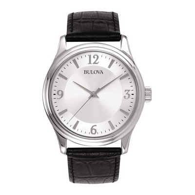 Bulova® Corporate Collection Men's Watch w/Black Leather Strap
