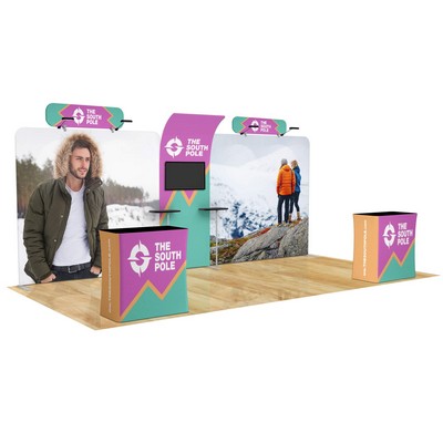 20' Curved Media Wall Trade Show Booth Package