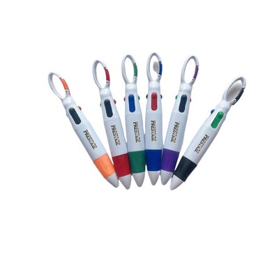 Multi-color Carabiner Shuttle Pen