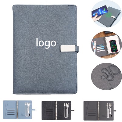 A5 Notepad Power Bank w/Wireless Charger