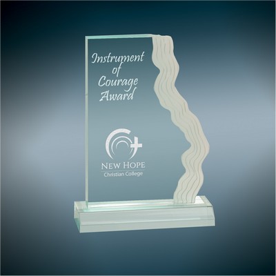 Jade Frosted Waterfall Edge Acrylic Award 7"