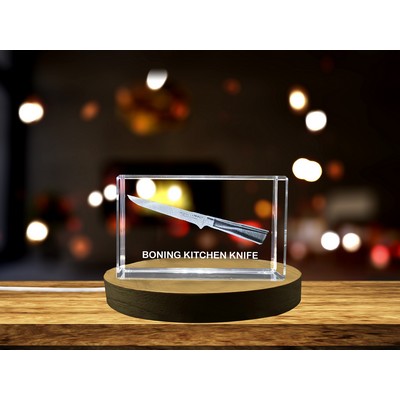 Boning Kitchen Knife 3D Engraved Crystal Trophy Award