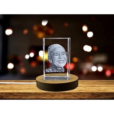 Rosa Parks 3D Engraved Crystal Trophy Award - Recognition of the Civil Rights Movement Icon