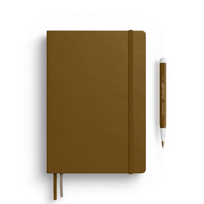 A5 Medium Hardcover Notebook - Spice Brown, Ruled Pages