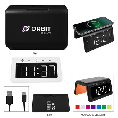 15w Light-up Wireless Charger Alarm Clock