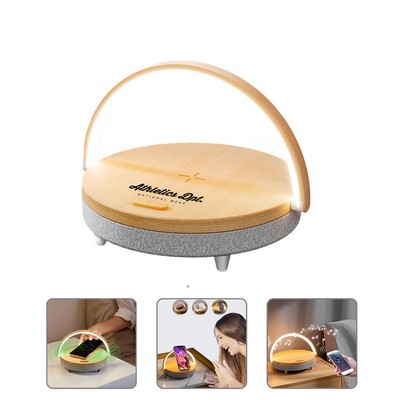 3-In-1 Bluetooth Speaker w/Wireless Charger & Led Lamp