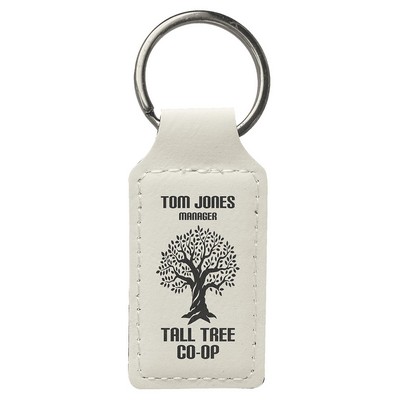 Leatherette Rectangle Keychain