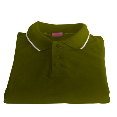 Polo Cotton Airtex Tipped Collar green-XS - 5XLT