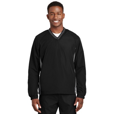Sport-Tek Tipped V-Neck Raglan Wind Shirt
