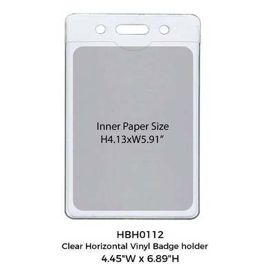 4.09" x 6.73" Clear Vertical Vinyl Badge Holder