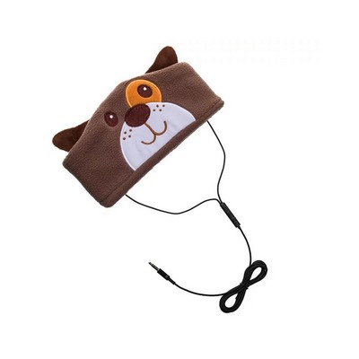 Contixo H1 Adjustable Fleece Headband Headphones Dog