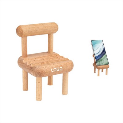 Wooden Chair Shaped Phone Stand