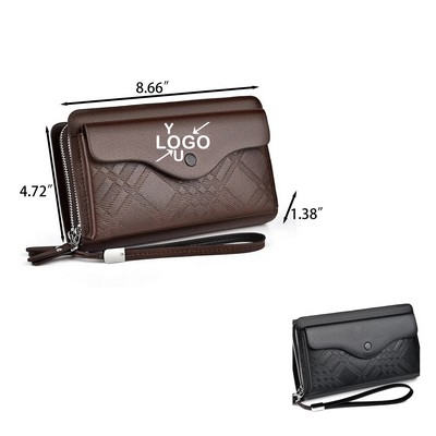 Men's Faux Leather Zip Tote