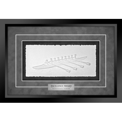 Rowers - Cast Paper Sculptured Art - Shadowbox Award
