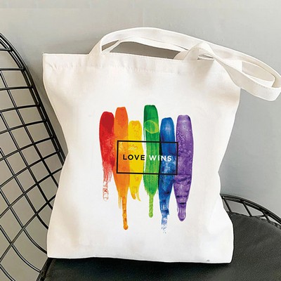 Custom eco-friendly Love Wins Canvas tote Bag