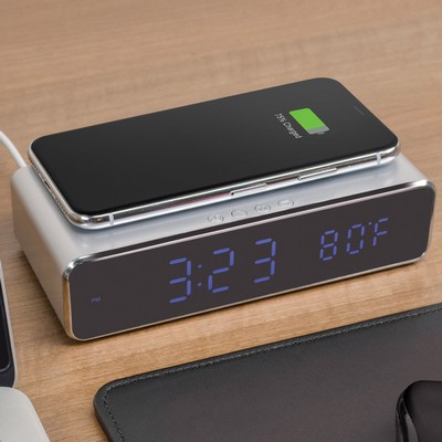 Qi Charging Alarm Clock with Thermostat