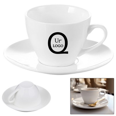 4 Oz Ceramic Coffee Cup And Saucer Sets