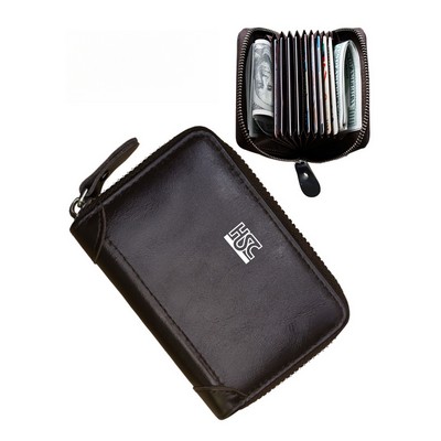 Genuine Leather RFID-Blocking Accordion Card Holder