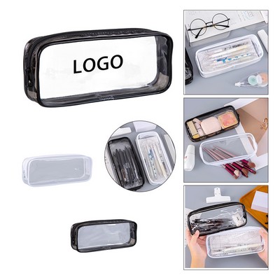Transparent Zippered PVC Pencil Pouch